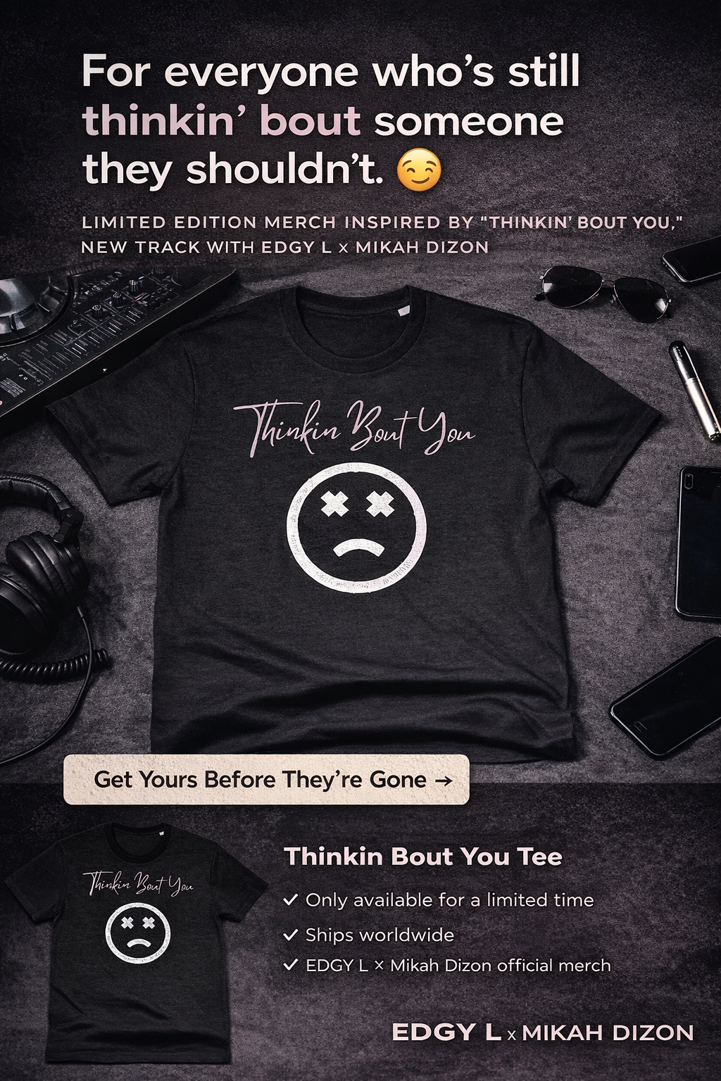 A shirt made for people who know the feeling of being still up… thinking about someone